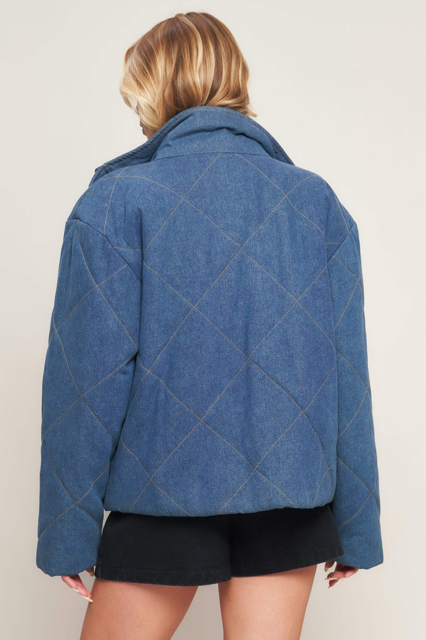 FOR GOOD QUILTED DENIM JACKET - Flying Tomato - Flyclothing LLC