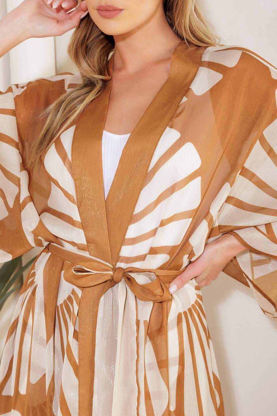 AWAITING LOVE WOVEN KIMONO COVER UP AND PANT SET - Flying Tomato - Flyclothing LLC