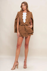 DESERT FLOWER FAUX SUEDE TOP - Flying Tomato - Flyclothing LLC