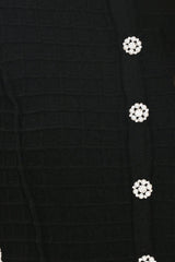 POLISHED MOMENT BLACK JEWEL-BUTTON CROPPED SWEATER TOP - Flying Tomato - Flyclothing LLC