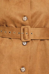 CAMEL CHIC CAMEL FAUX SUEDE BELTED CAPELET JACKET - Flying Tomato - Flyclothing LLC