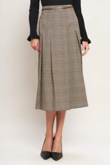 BRITISH TRACE WOVEN MIDI SKIRT - Flying Tomato - Flyclothing LLC