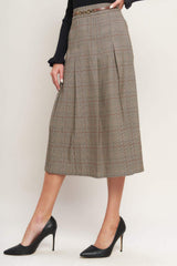 BRITISH TRACE WOVEN MIDI SKIRT - Flying Tomato - Flyclothing LLC