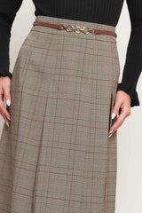 BRITISH TRACE WOVEN MIDI SKIRT - Flying Tomato - Flyclothing LLC
