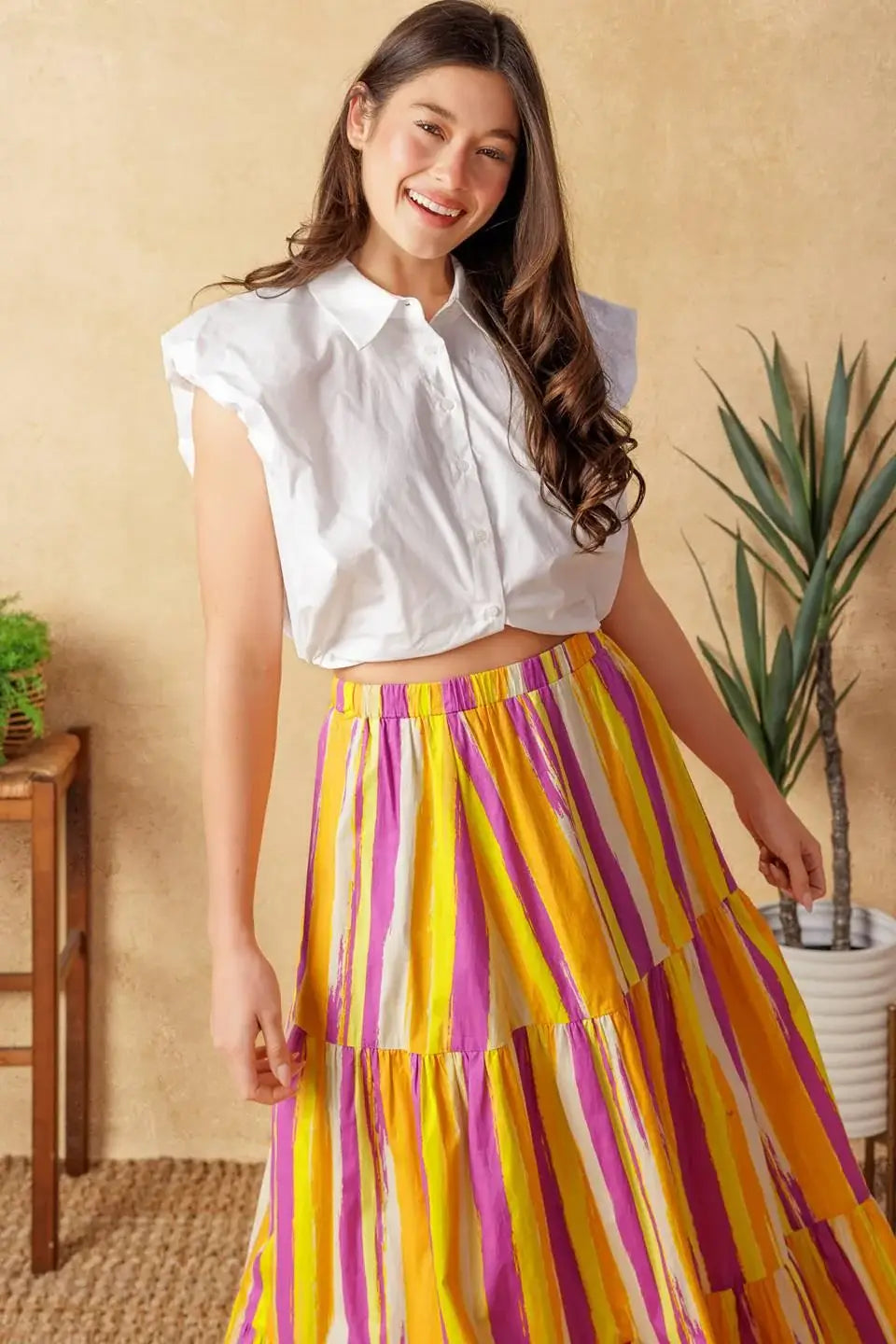 LIGHT UP MY LIFE POPLIN MAXI SKIRT - Flying Tomato - Flyclothing LLC