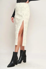 MADE YOU MY WORLD WOVEN MIDI SKIRT - Flying Tomato - Flyclothing LLC