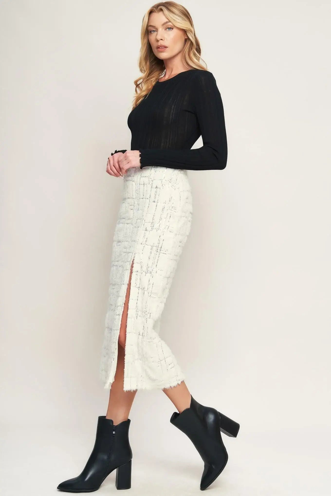 MADE YOU MY WORLD WOVEN MIDI SKIRT - Flying Tomato - Flyclothing LLC