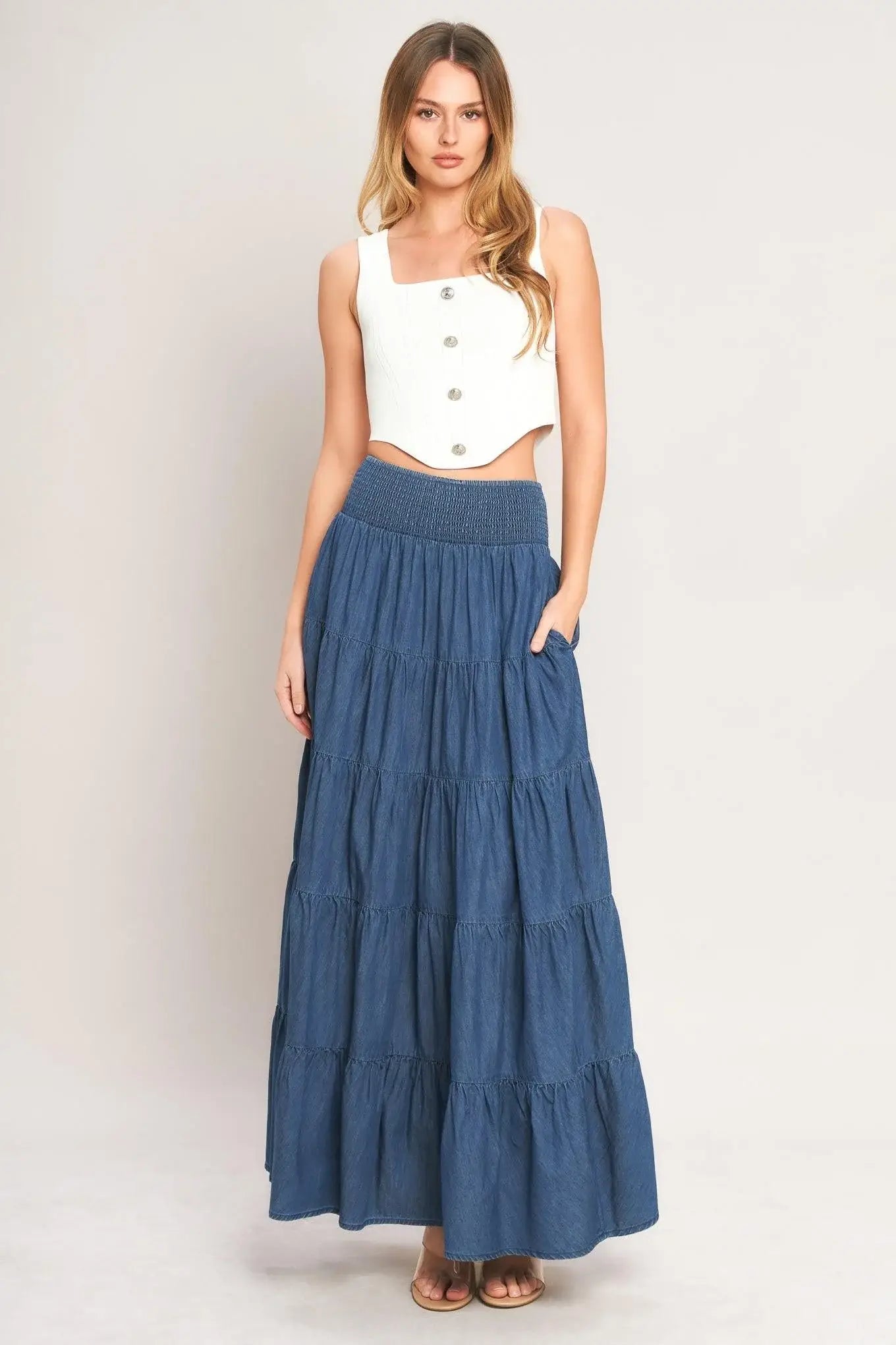 SUMMER SIMPLICITY LIGHTWEIGHT MAXI SKIRT - Flying Tomato - Flyclothing LLC