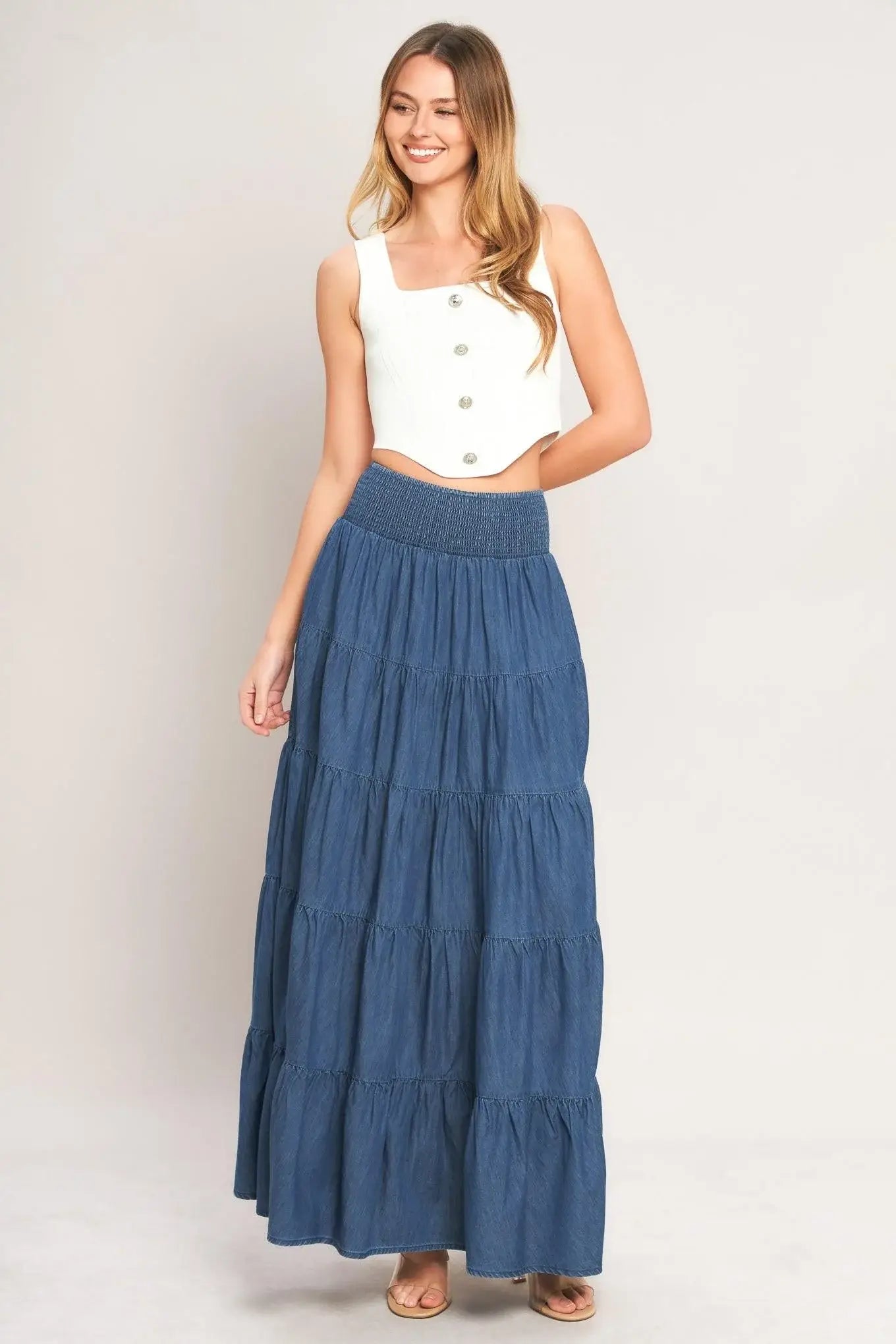 SUMMER SIMPLICITY LIGHTWEIGHT MAXI SKIRT - Flying Tomato - Flyclothing LLC