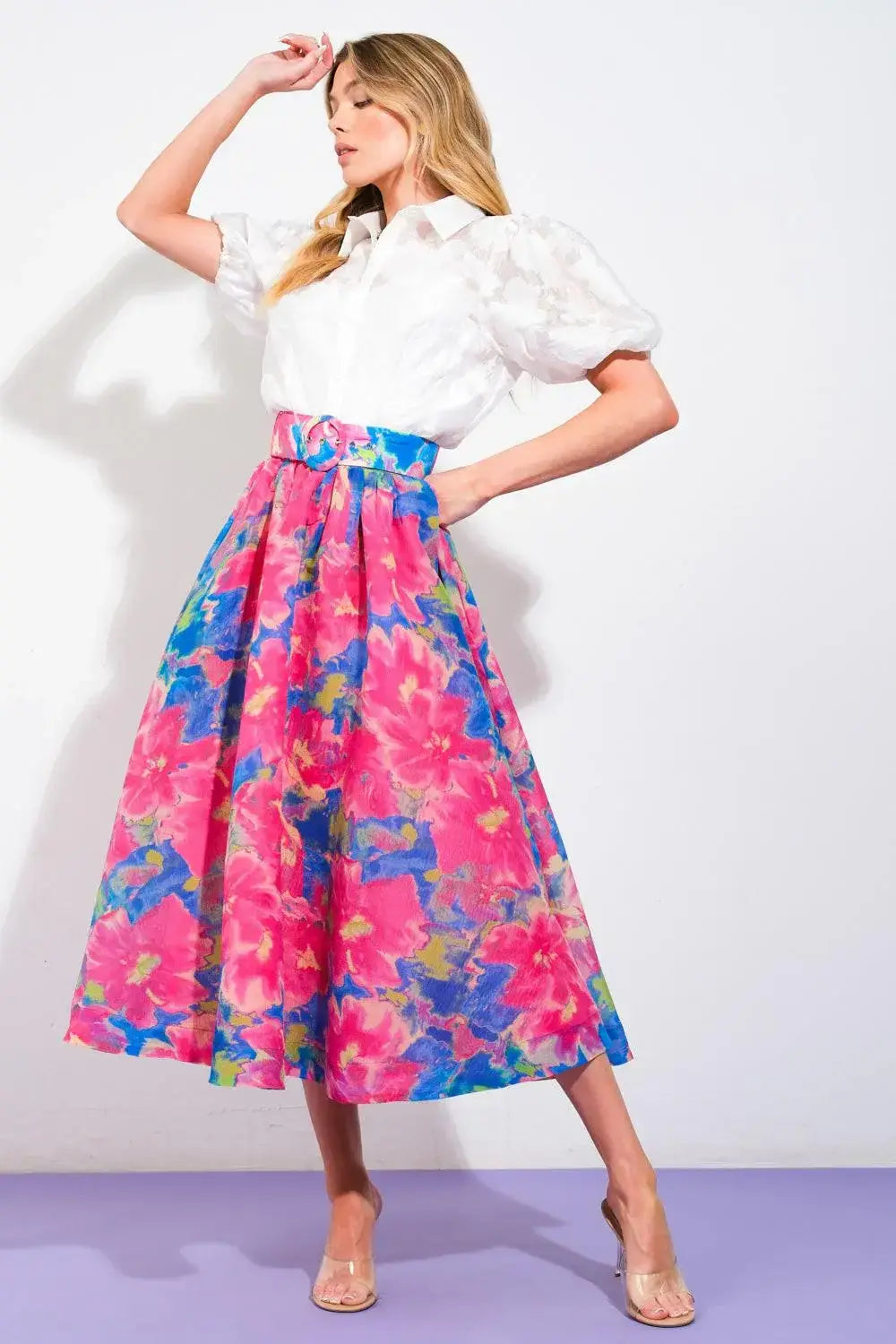 SWEET VISION WOVEN MIDI SKIRT - Flying Tomato - Flyclothing LLC
