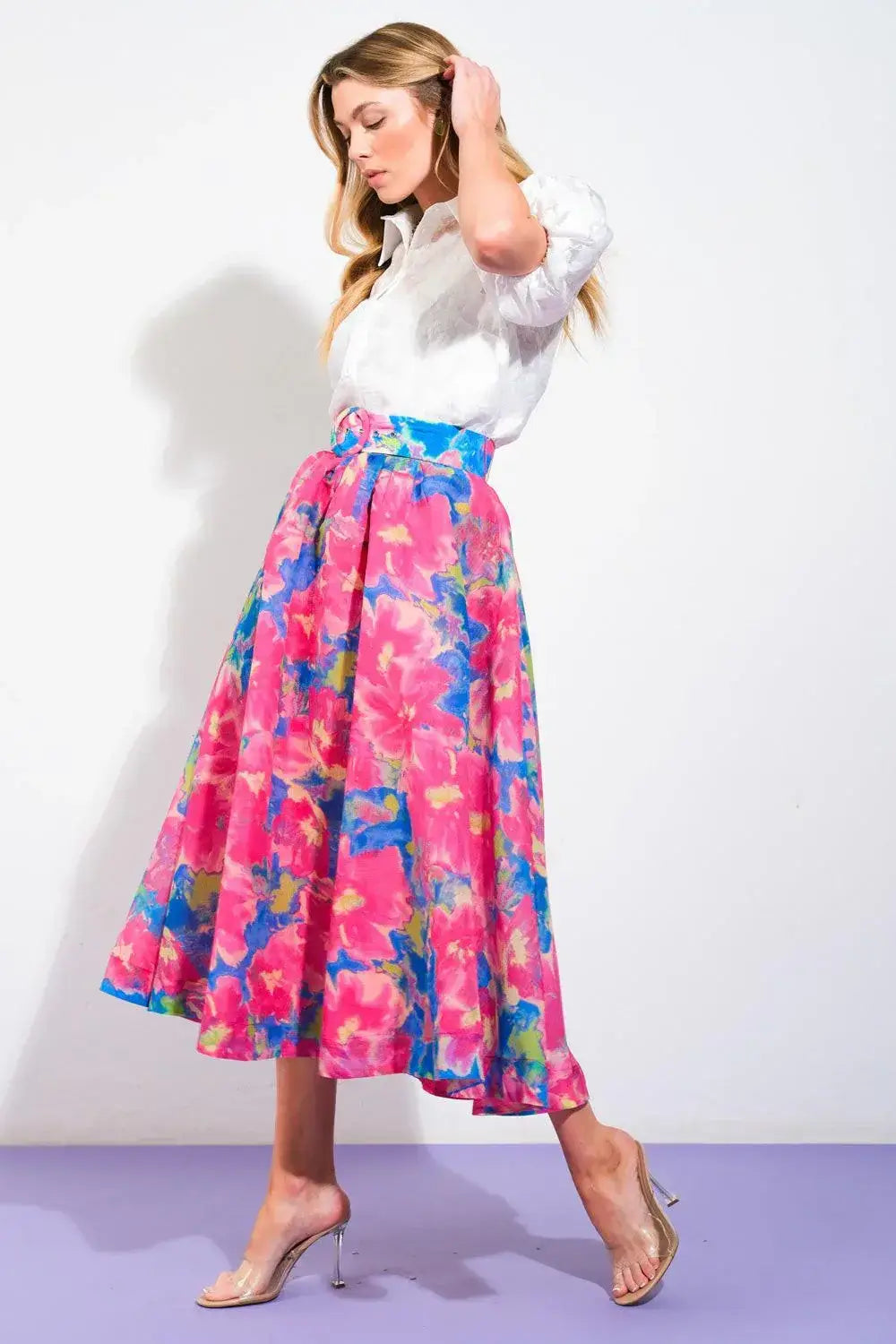 SWEET VISION WOVEN MIDI SKIRT - Flying Tomato - Flyclothing LLC