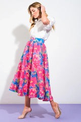 SWEET VISION WOVEN MIDI SKIRT - Flying Tomato - Flyclothing LLC