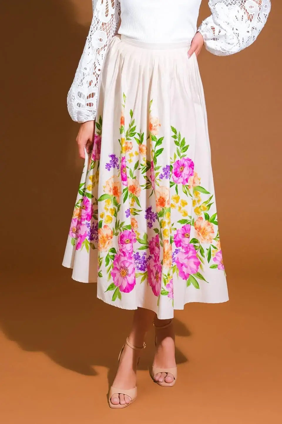 SAGAMORE CREEK LAND WOVEN MIDI SKIRT - Flying Tomato - Flyclothing LLC