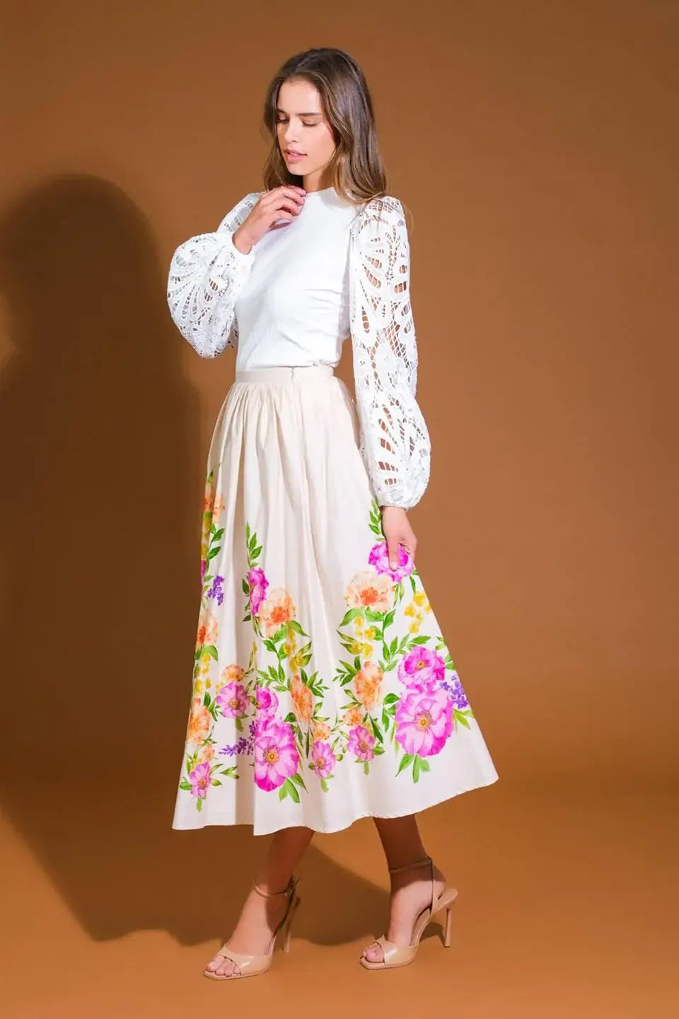 SAGAMORE CREEK LAND WOVEN MIDI SKIRT - Flying Tomato - Flyclothing LLC