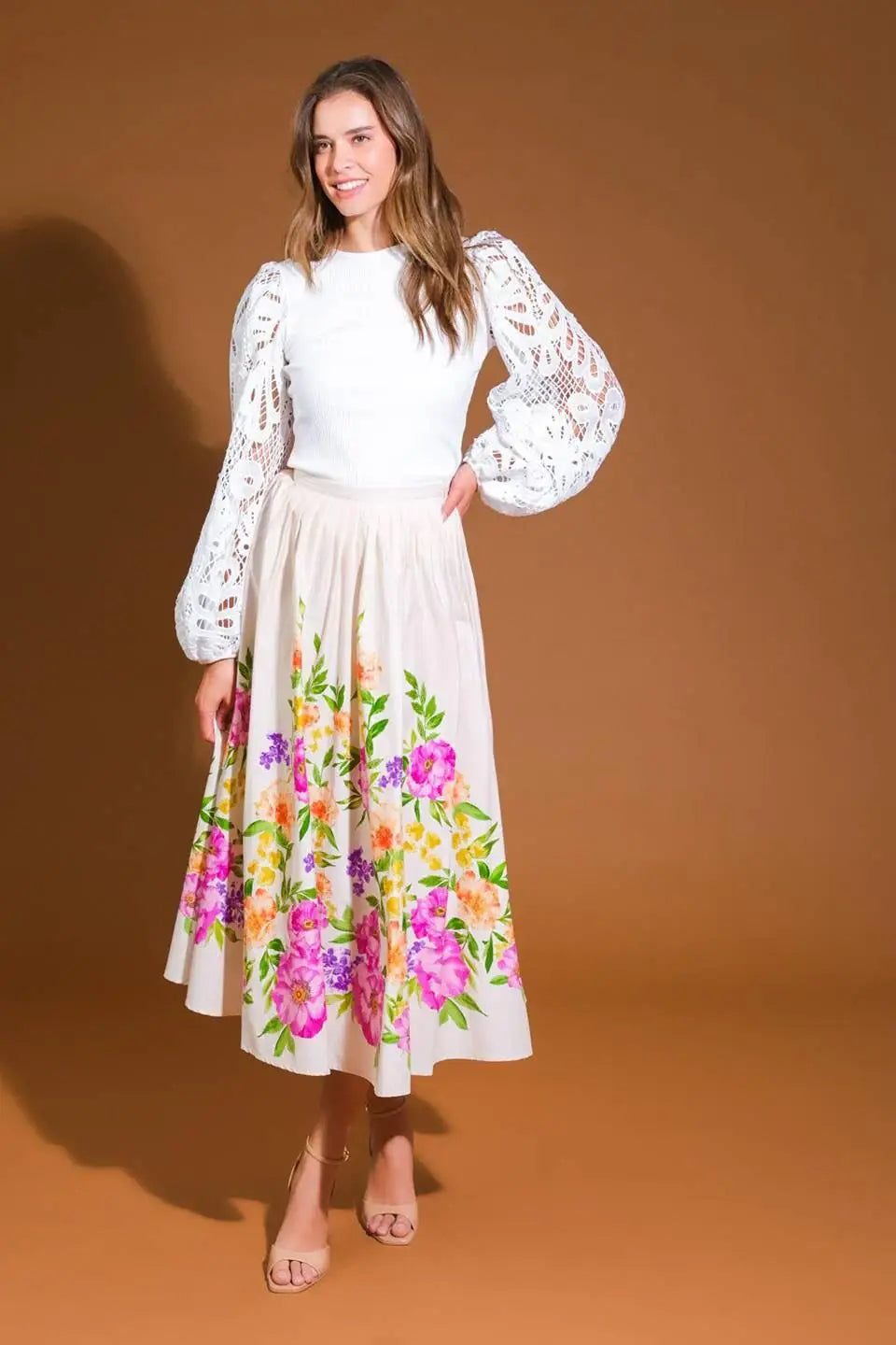 SAGAMORE CREEK LAND WOVEN MIDI SKIRT - Flying Tomato - Flyclothing LLC