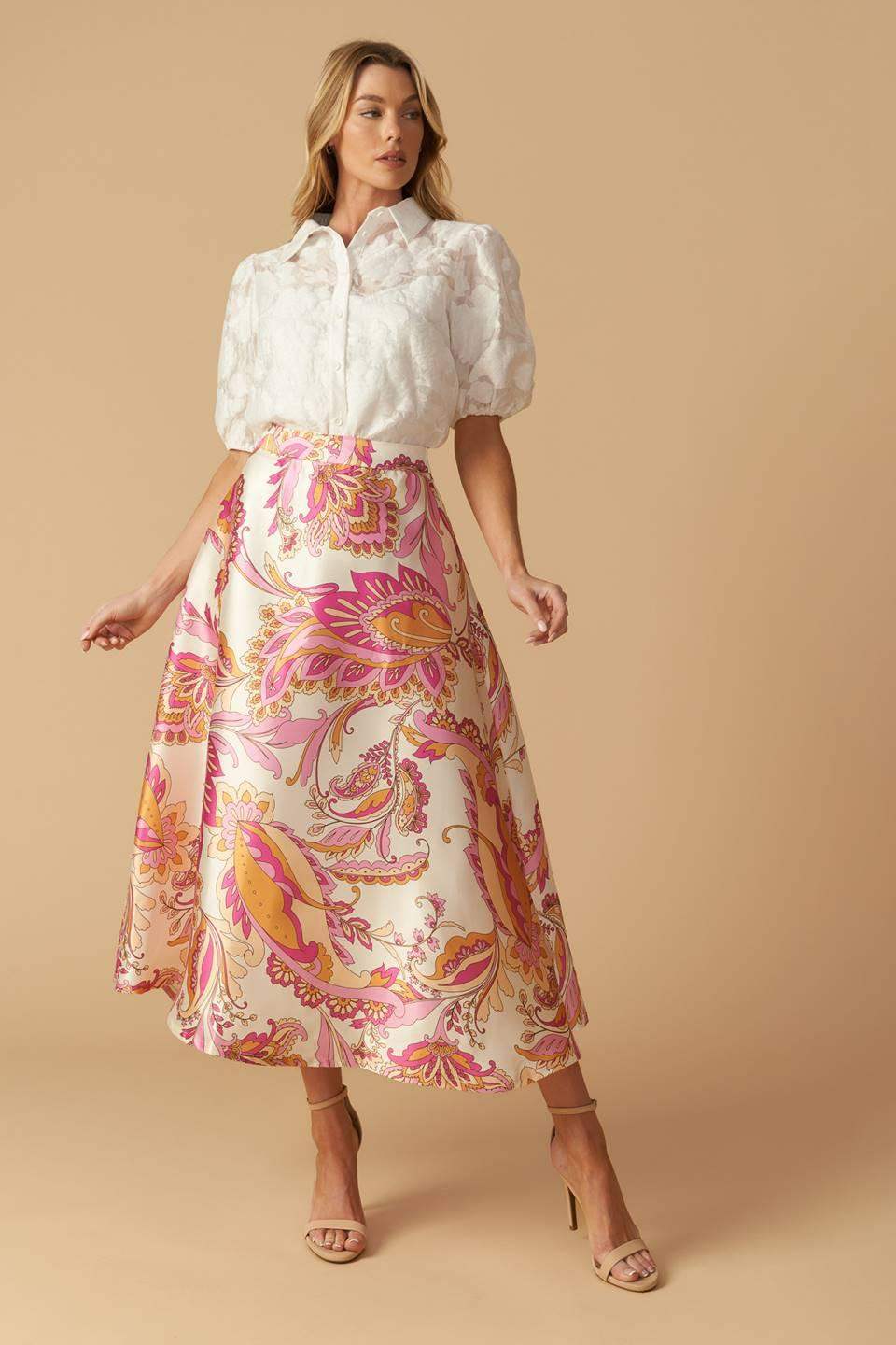 IN THE STILLNESS WOVEN MIDI SKIRT - Flying Tomato - Flyclothing LLC