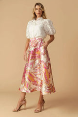 IN THE STILLNESS WOVEN MIDI SKIRT - Flying Tomato - Flyclothing LLC