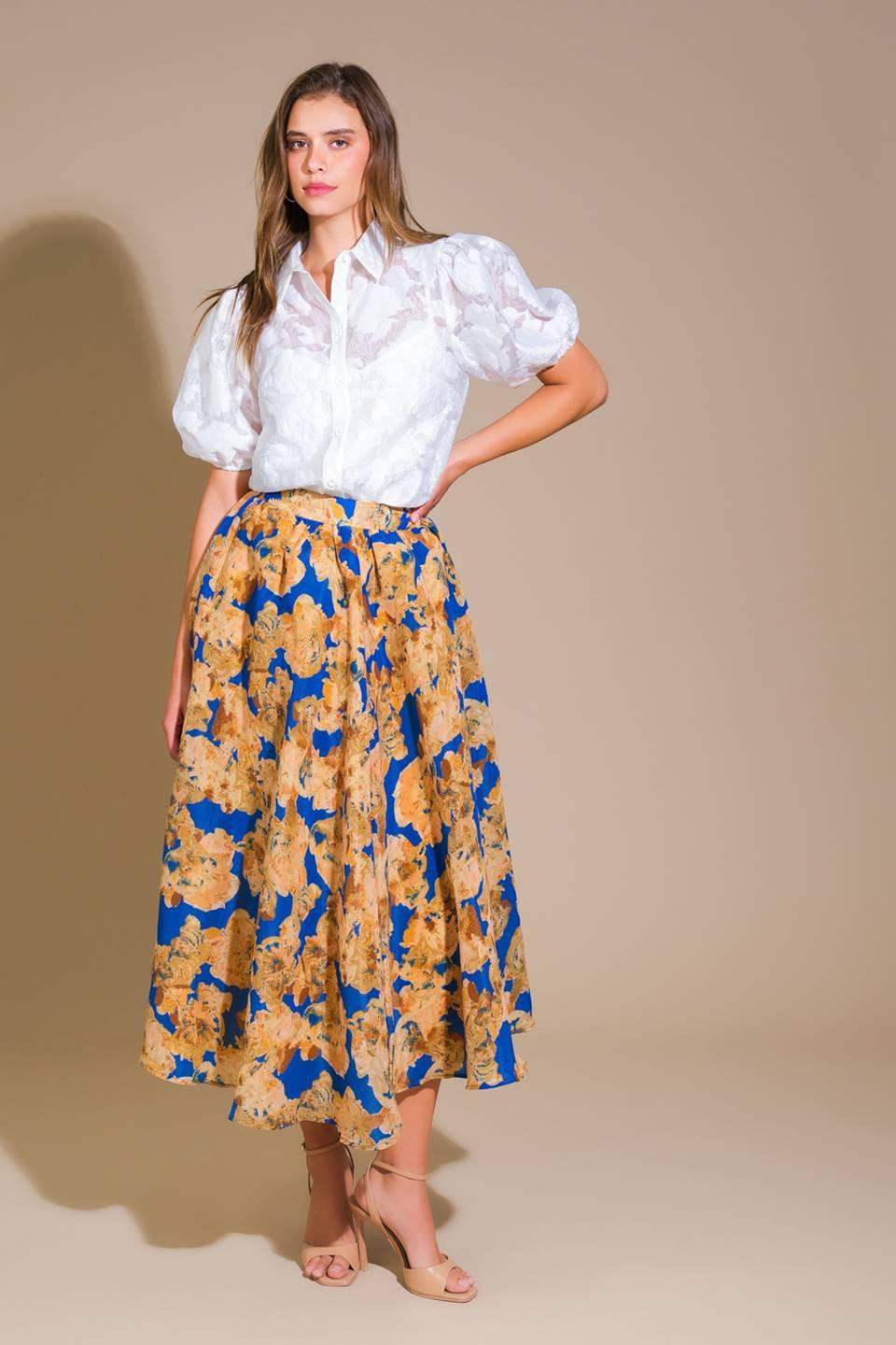 SWEETEST HARMONIES WOVEN FULL SKIRT - Flying Tomato - Flyclothing LLC