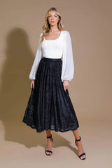 EASE MY MIND VELVET MIDI SKIRT - Flying Tomato - Flyclothing LLC
