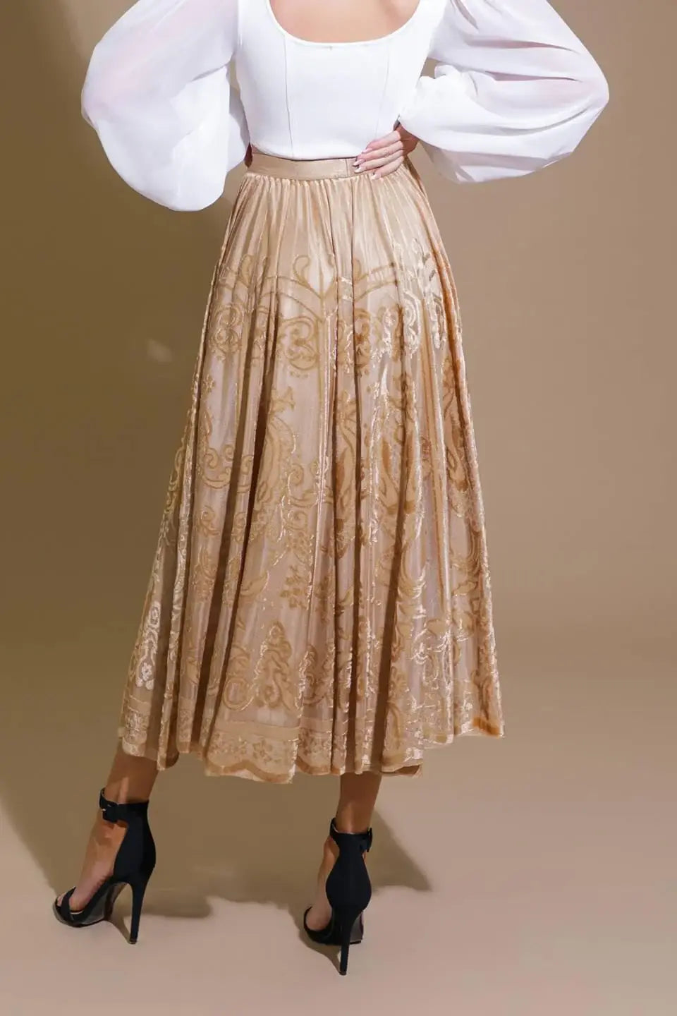 EASE MY MIND VELVET MIDI SKIRT - Flying Tomato - Flyclothing LLC