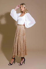 EASE MY MIND VELVET MIDI SKIRT - Flying Tomato - Flyclothing LLC