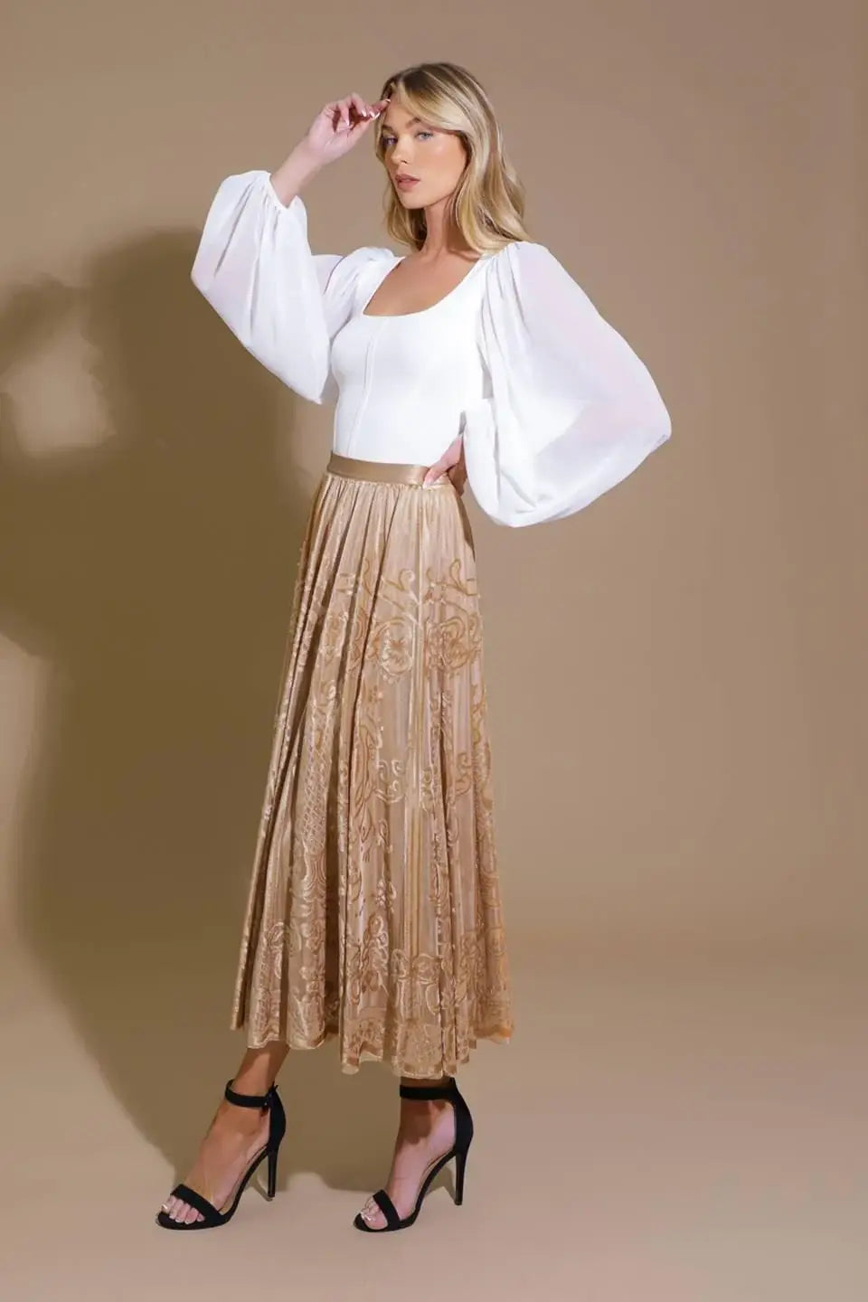EASE MY MIND VELVET MIDI SKIRT - Flying Tomato - Flyclothing LLC