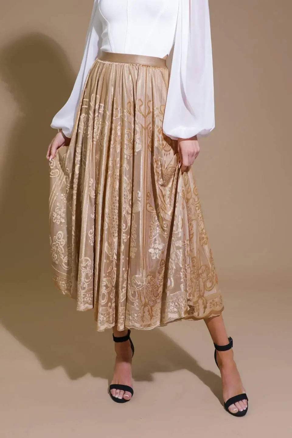 EASE MY MIND VELVET MIDI SKIRT - Flying Tomato - Flyclothing LLC