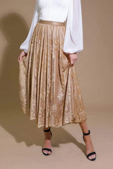 EASE MY MIND VELVET MIDI SKIRT - Flying Tomato - Flyclothing LLC