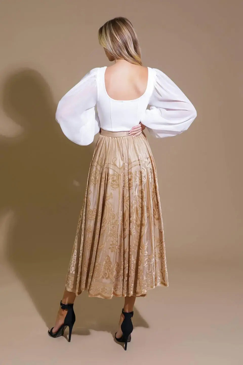 EASE MY MIND VELVET MIDI SKIRT - Flying Tomato - Flyclothing LLC