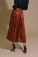 EASE MY MIND VELVET MIDI SKIRT - Flying Tomato - Flyclothing LLC