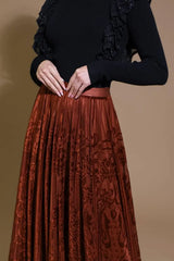EASE MY MIND VELVET MIDI SKIRT - Flying Tomato - Flyclothing LLC