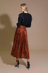 EASE MY MIND VELVET MIDI SKIRT - Flying Tomato - Flyclothing LLC