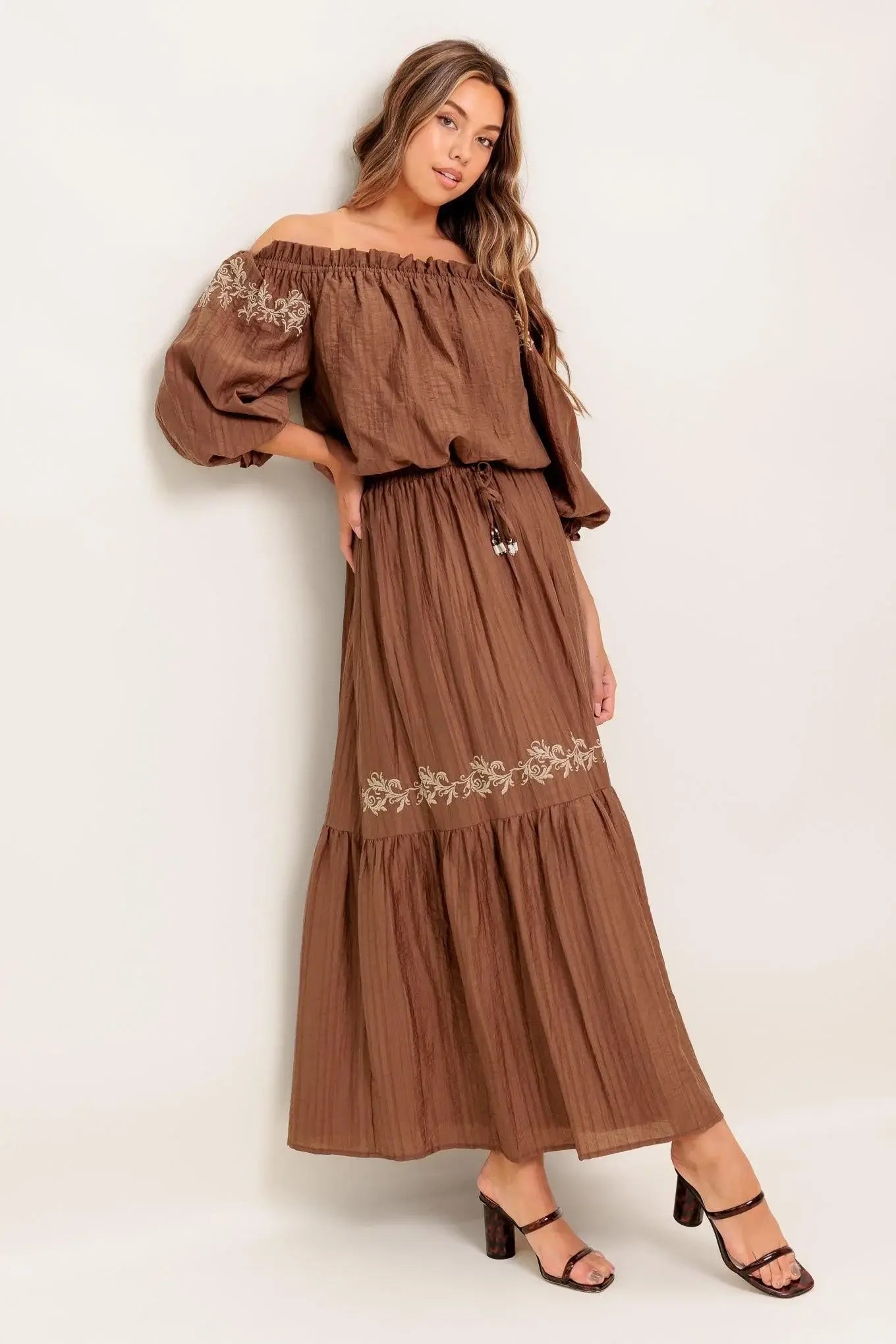 FULL SPEED AHEAD BROWN WOVEN MAXI SKIRT - Flying Tomato - Flyclothing LLC
