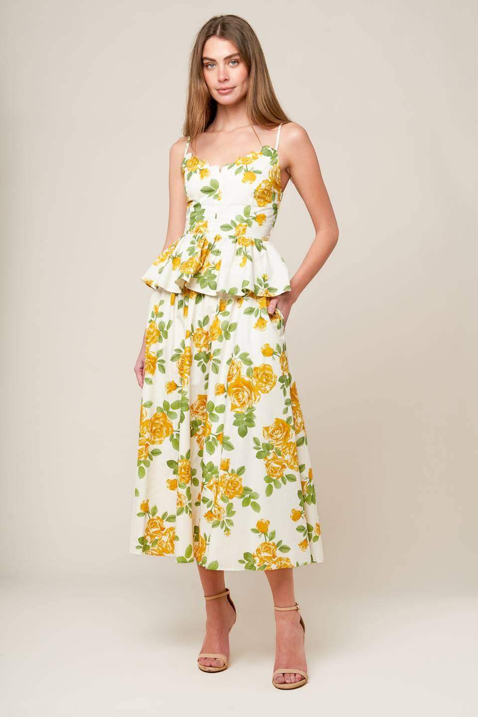 EVERY SUNDAY CREAM WOVEN MIDI SKIRT - Flying Tomato - Flyclothing LLC