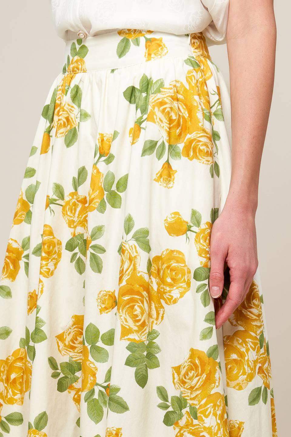 EVERY SUNDAY CREAM WOVEN MIDI SKIRT - Flying Tomato - Flyclothing LLC