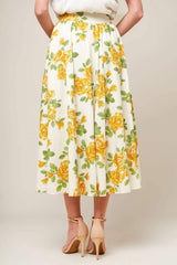 EVERY SUNDAY CREAM WOVEN MIDI SKIRT - Flying Tomato - Flyclothing LLC