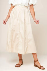LAYTON CREAM WOVEN MIDI SKIRT - Flying Tomato - Flyclothing LLC