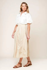 LAYTON CREAM WOVEN MIDI SKIRT - Flying Tomato - Flyclothing LLC