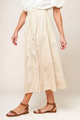 LAYTON CREAM WOVEN MIDI SKIRT - Flying Tomato - Flyclothing LLC