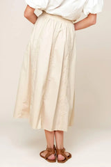 LAYTON CREAM WOVEN MIDI SKIRT - Flying Tomato - Flyclothing LLC