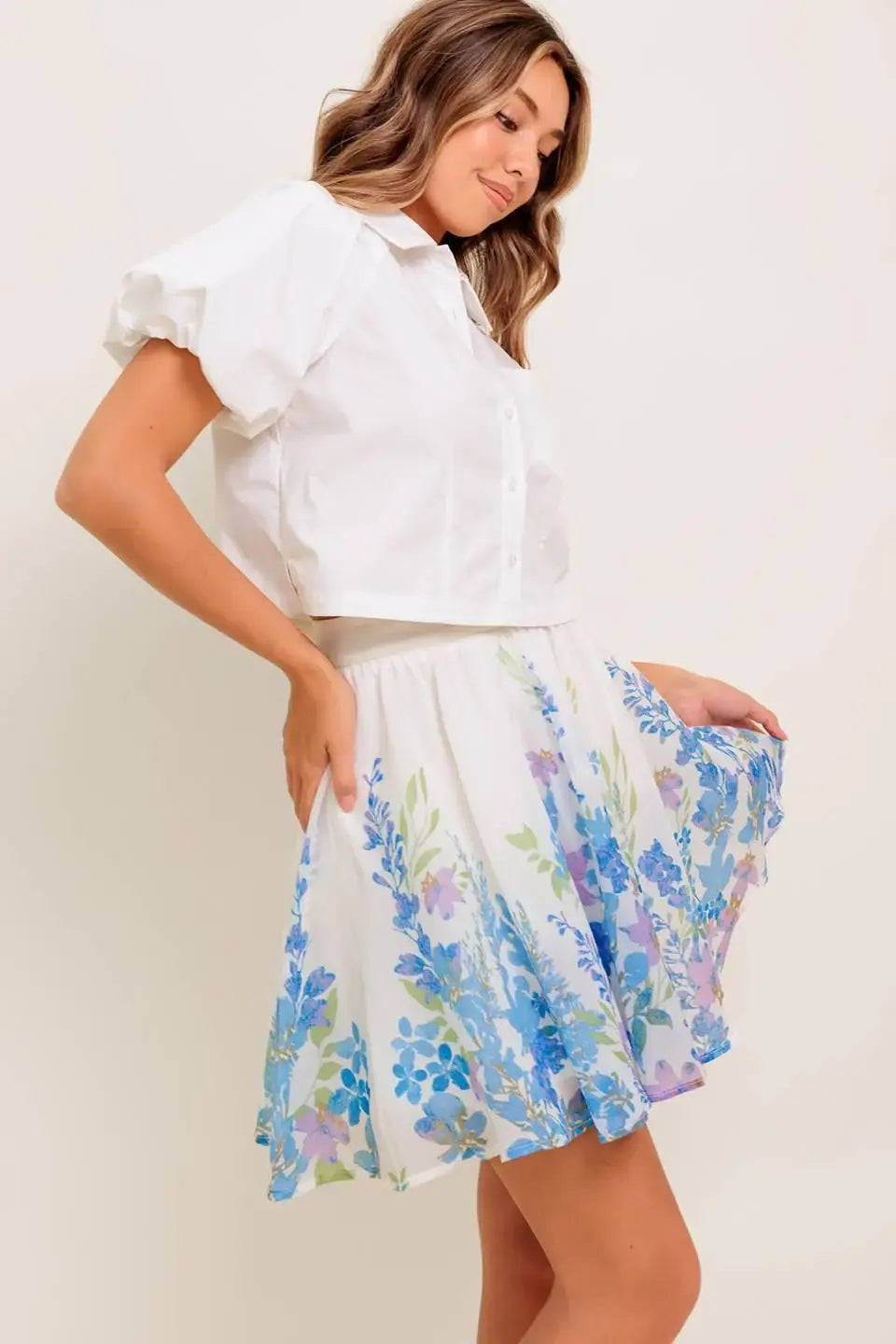 SUNSET SAIL WOVEN MINI FULL SKIRT - Flying Tomato - Flyclothing LLC