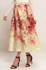 BLOSSOM DREAM BALLERINA WOVEN FULL MIDI SKIRT - Flying Tomato - Flyclothing LLC