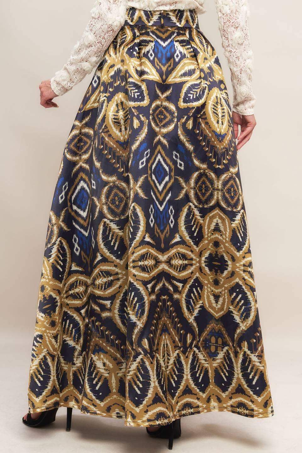 NIGHTFALL DRAPE WOVEN MAXI FULL SKIRT - Flying Tomato - Flyclothing LLC
