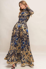 NIGHTFALL DRAPE WOVEN MAXI FULL SKIRT - Flying Tomato - Flyclothing LLC