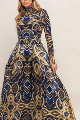 NIGHTFALL DRAPE WOVEN MAXI FULL SKIRT - Flying Tomato - Flyclothing LLC