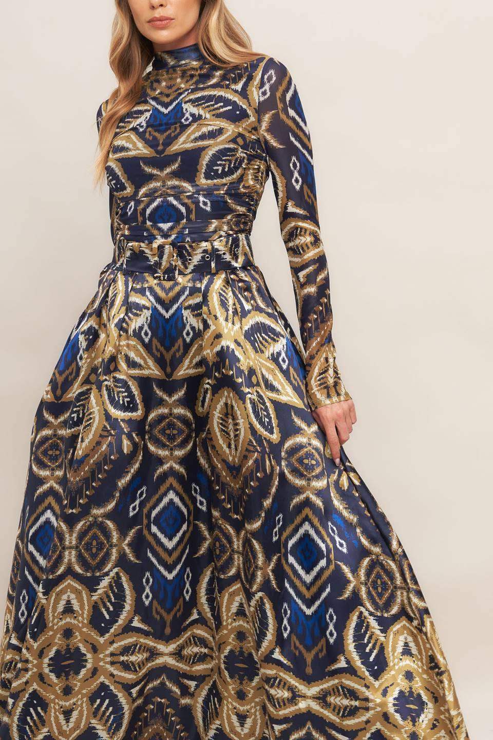 NIGHTFALL DRAPE WOVEN MAXI FULL SKIRT - Flying Tomato - Flyclothing LLC