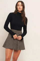 HOUND FLARE TWEED WOVEN SKIRT - Flying Tomato - Flyclothing LLC