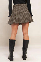 HOUND FLARE TWEED WOVEN SKIRT - Flying Tomato - Flyclothing LLC