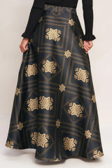 ORNAMENTAL NIGHTS WOVEN MAXI CIRCLE SKIRT - Flying Tomato - Flyclothing LLC