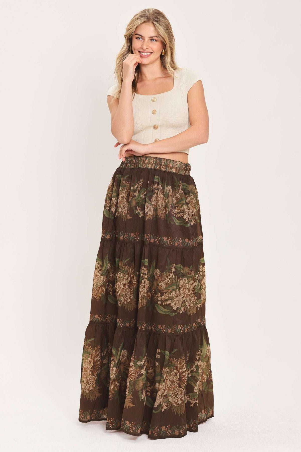 CELEBRITY MOMENT WOVEN MAXI SKIRT - Flying Tomato - Flyclothing LLC